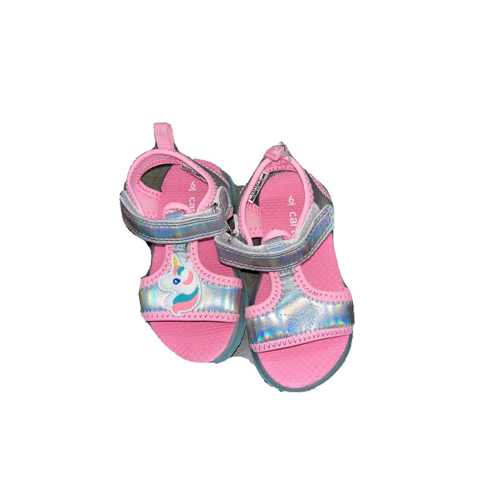 NEW Girls CARTERS Unicorn light up‎ sandals size 6M